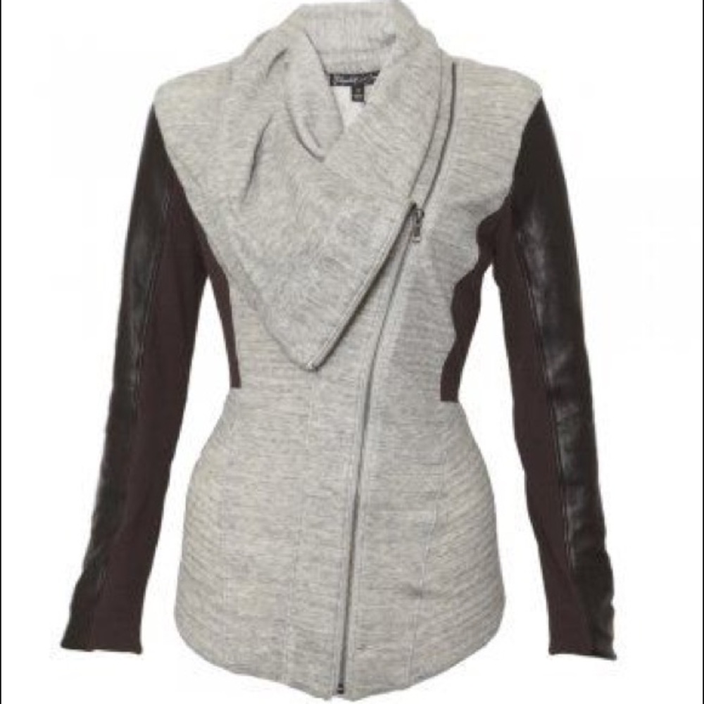 Elizabeth and James Leather Sweater Jacket S